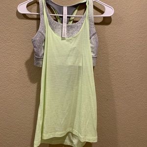 Lululemon neon green active tank